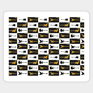 Guitar pattern vintage background Sticker